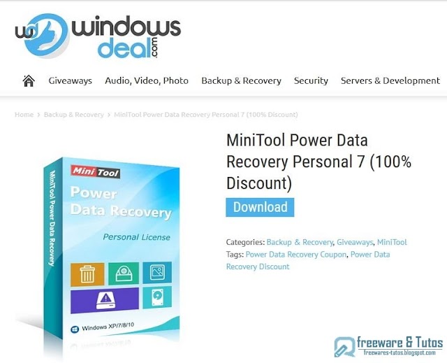 Offre promotionnelle : MiniTool Power Data Recovery Personal 7 gratuit !