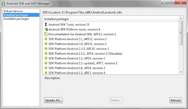 Eclipse Android SDK and AVD Manager