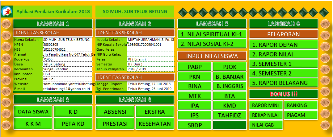 Sd Muhammadiyah Bersubsidi Teluk Betung Alabio Terbaru Download Aplikasi Raport K13 Kelas Bawah Dan Atas