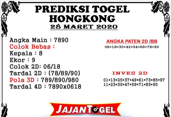 Prediksi HK Malam Ini Sabtu 28 Maret 2020 - Prediksi Jajan Togel Hongkong