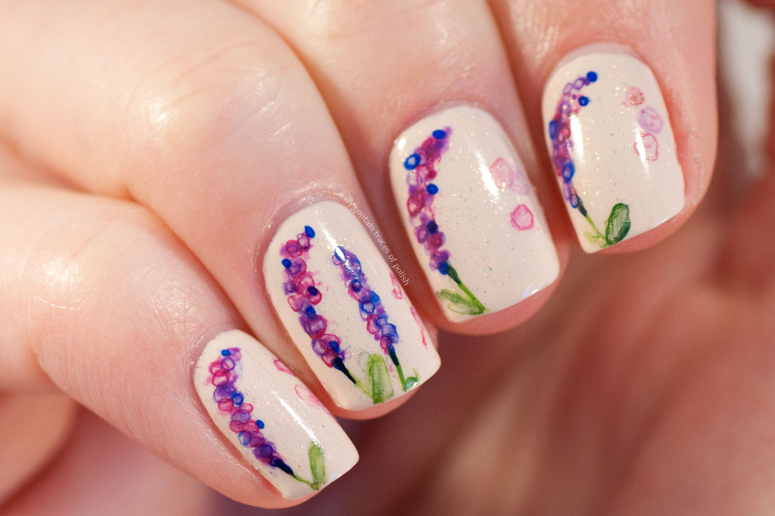 2. Lavender Floral Nail Design - wide 2