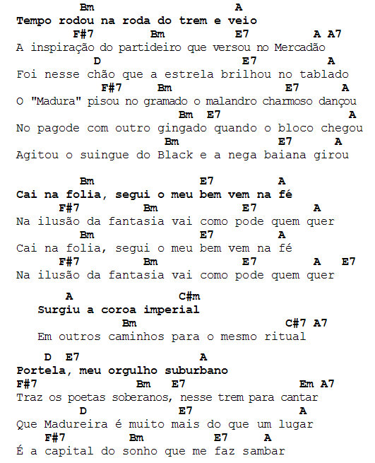 Sulinha Cidad3 Cifra Samba Enredo Portela 2013