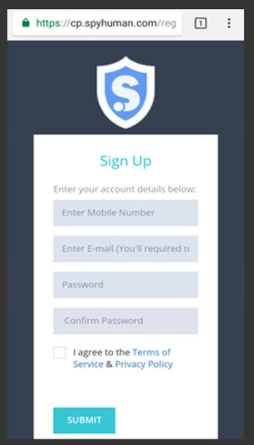 spyhuman app signup or create account