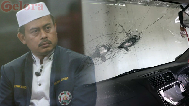 Teror! 4 Orang dengan Wajah Tertutup Pecahkan Kaca Mobil Ketum PA 212 Slamet Maarif