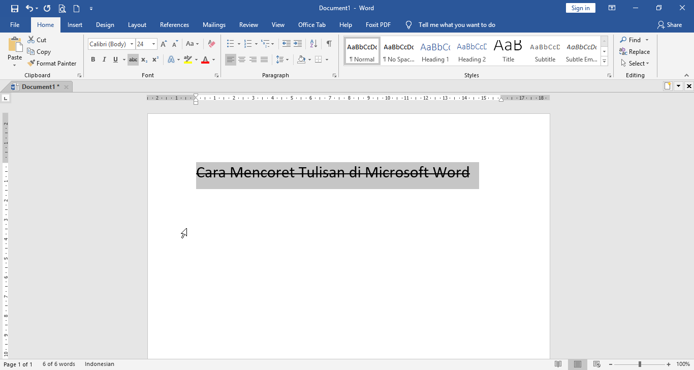 Cara Mencoret Tulisan Di Microsoft Word Bayi Komputer