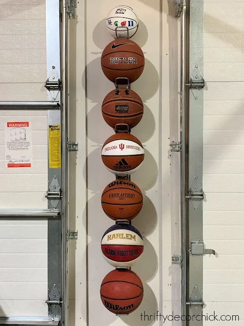 Skinny and tall wall basketball holder