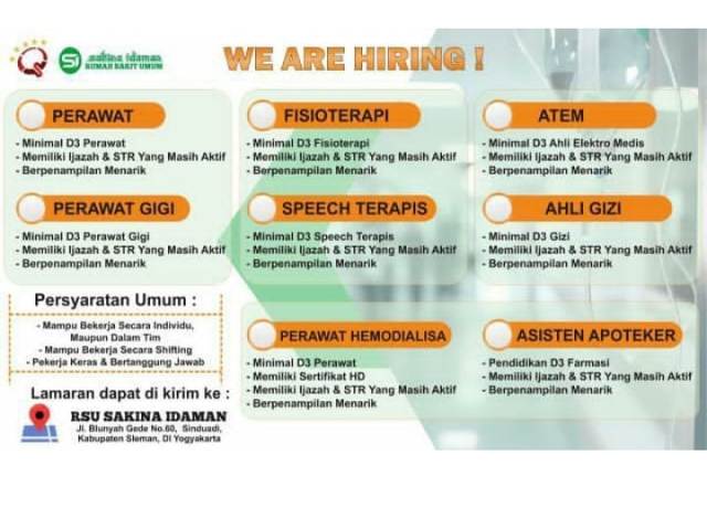 Lowongan Kerja Besar Besaran Rumah Sakit Umum Sakina Idaman Yogyakarta