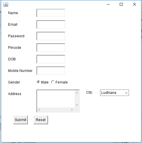 Registration Form Java - PROGRAMMING