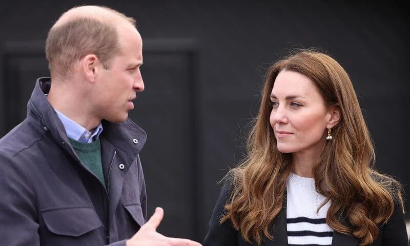 Kate Middleton wore a new double breasted blazer from Holland Cooper, and a new cashmere stripe jumper from Erdem