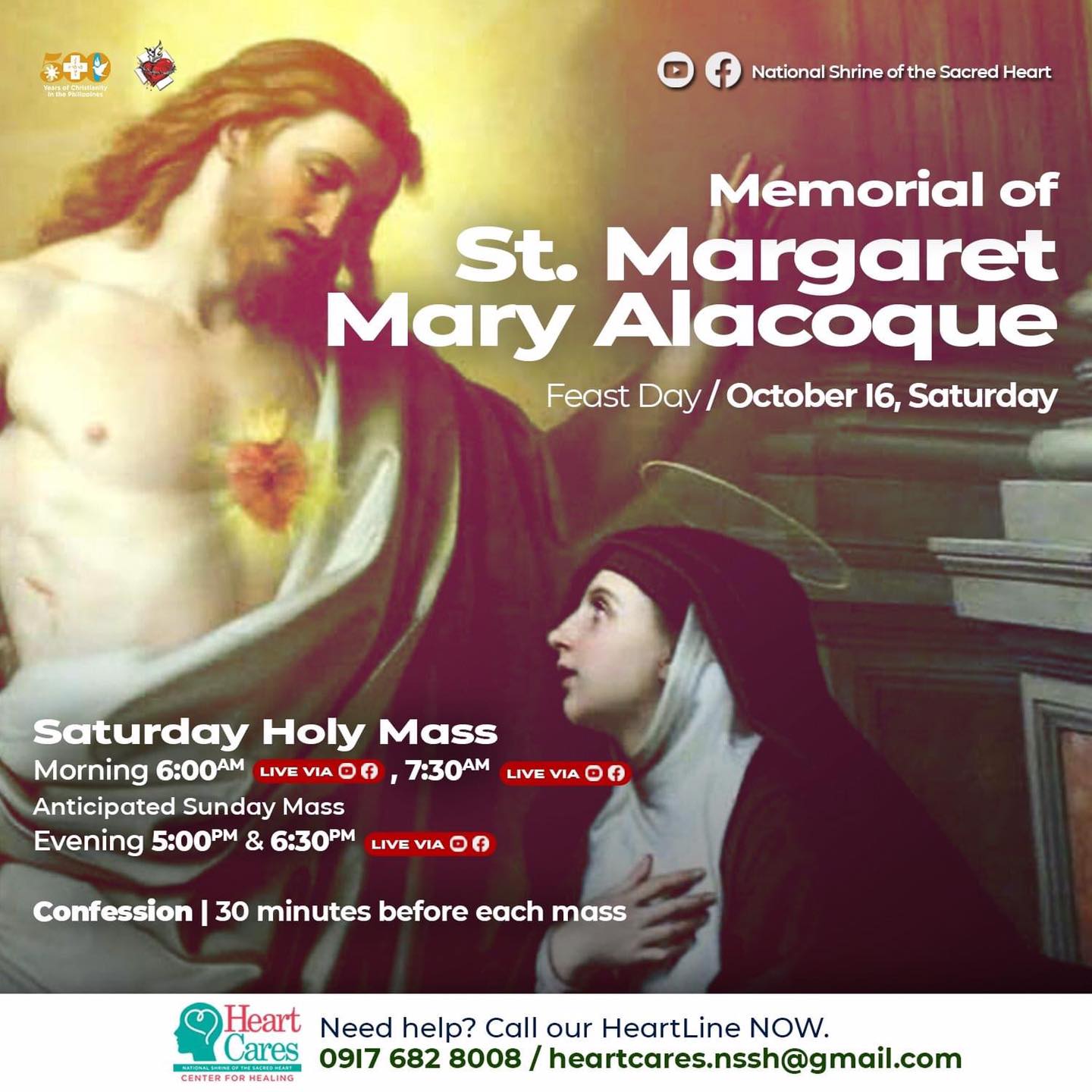 NATIONAL SHRINE OF THE SACRED HEART FEAST OF ST. MARGARET MARY ALACOQUE