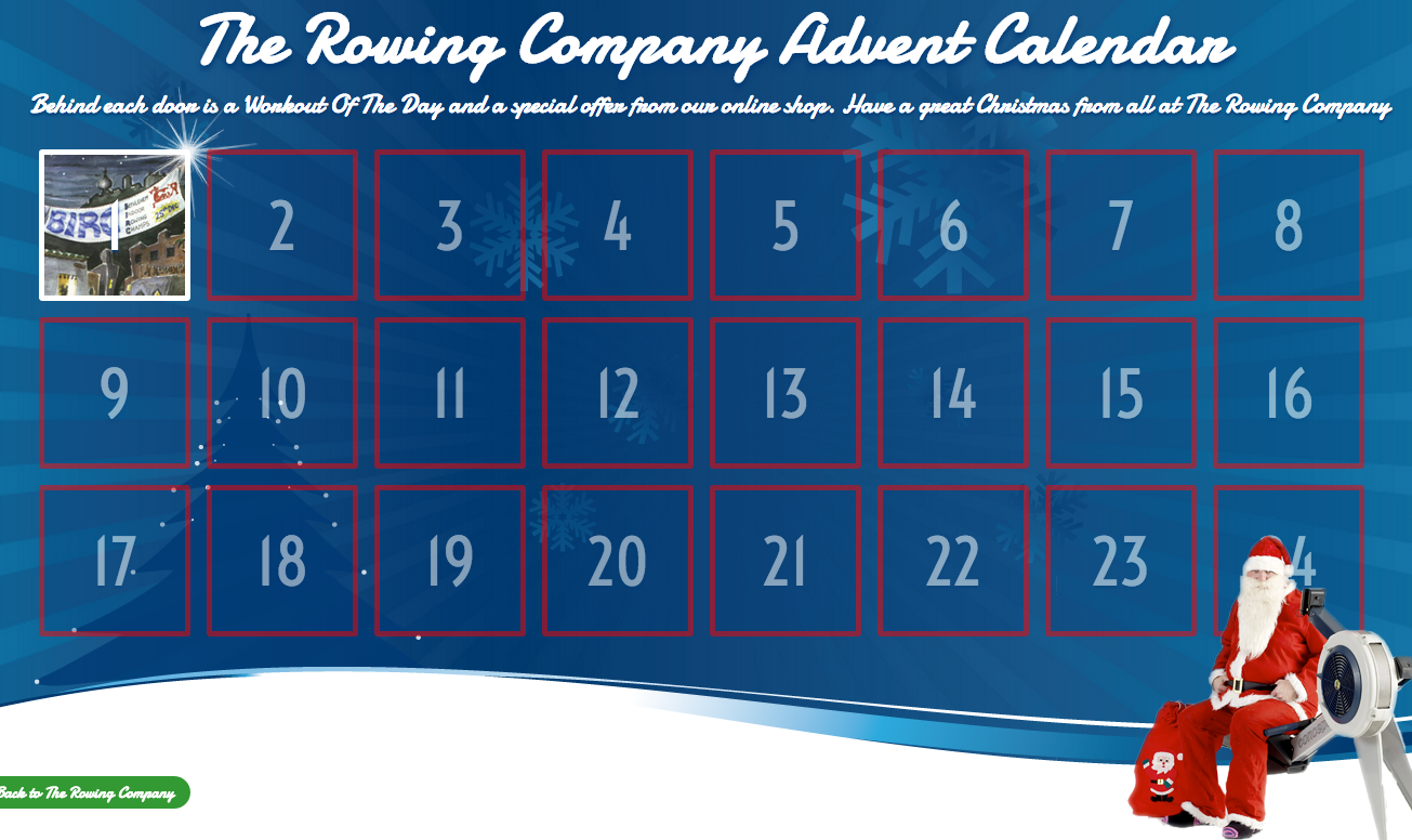 Caroline's rowing blog Erg Advent Calendar
