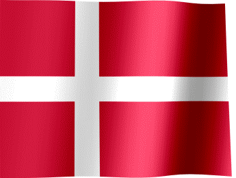 The waving flag of Denmark (Animated GIF) (Danmarks flag)