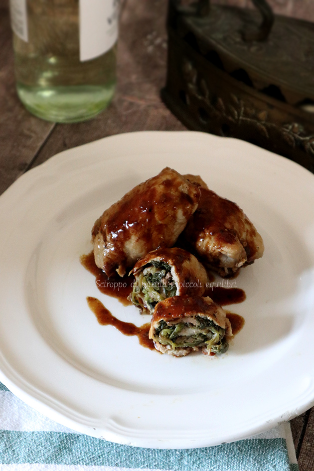 Involtini di lonza di maiale con scarola