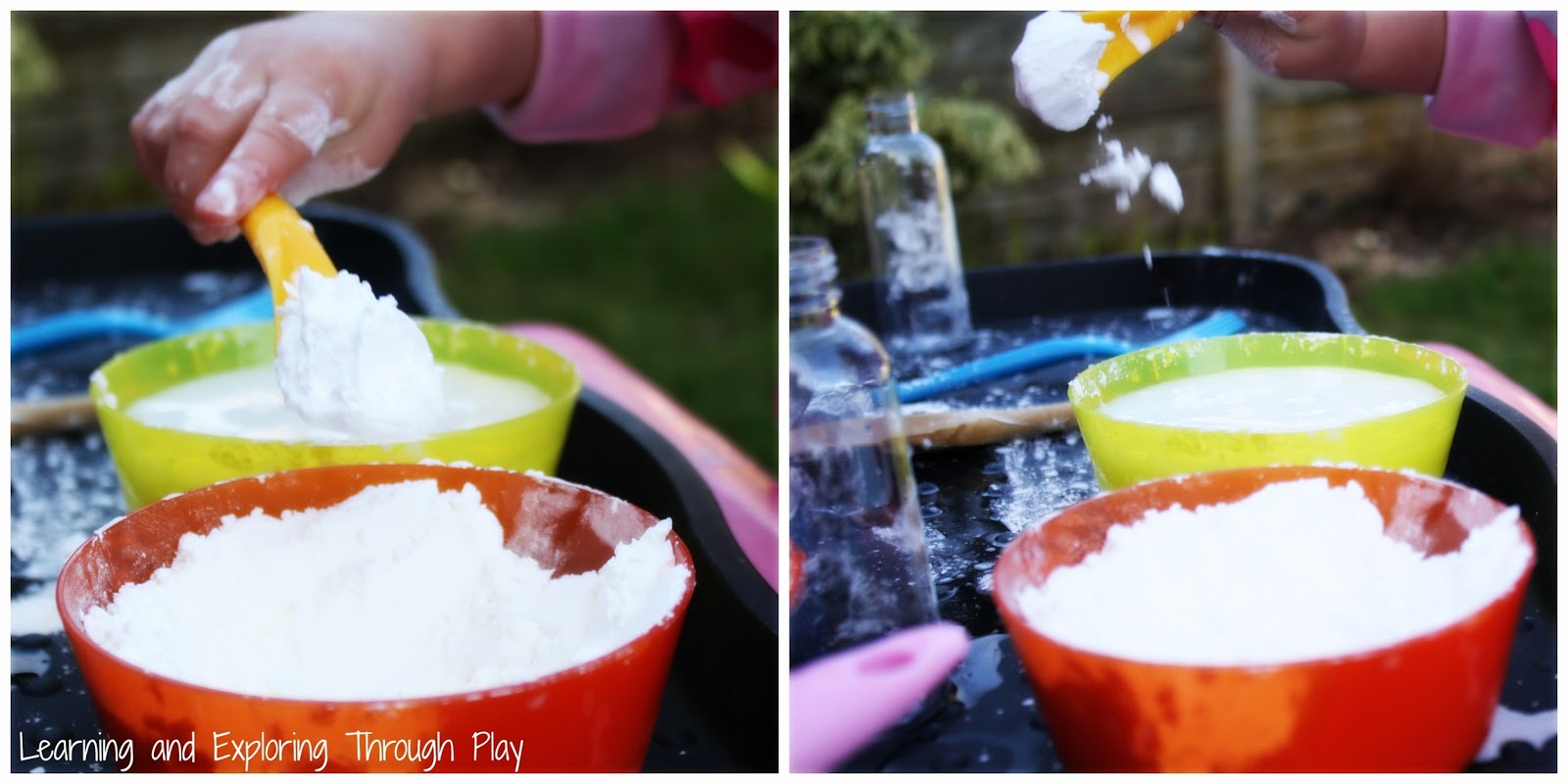 Learning and Exploring Through Play Cornflour Sensory Play