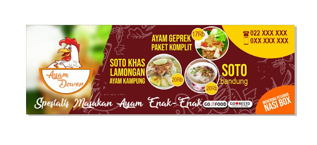 3 Contoh Spanduk Banner Untuk Warung Makan & Minum Format CDR Siap Edit