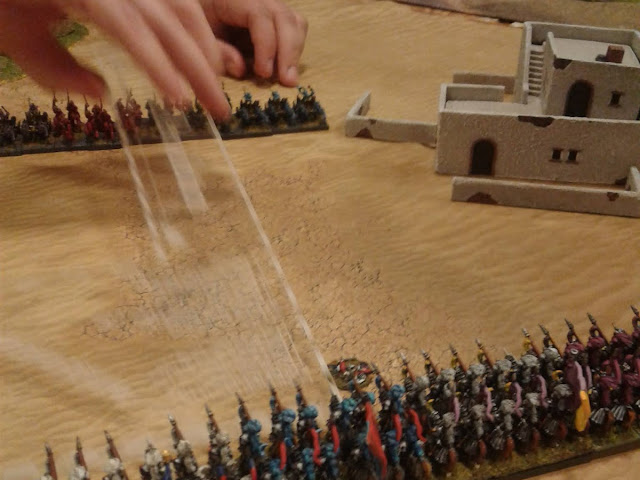 Brian's Daemonic cavalry squares off against John's Knights.