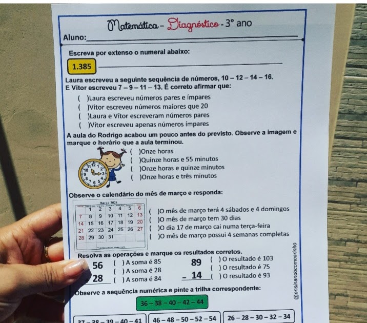 Diagnóstico de Matemática 3ano online exercise for