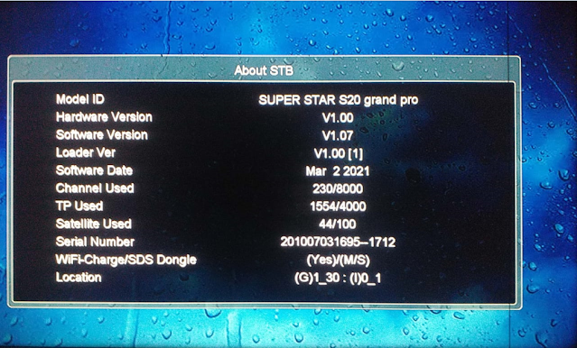 SUPER STAR S20 GRAND PRO HD RECEIVER NEW SOFTWARE 02 MARCH 2021