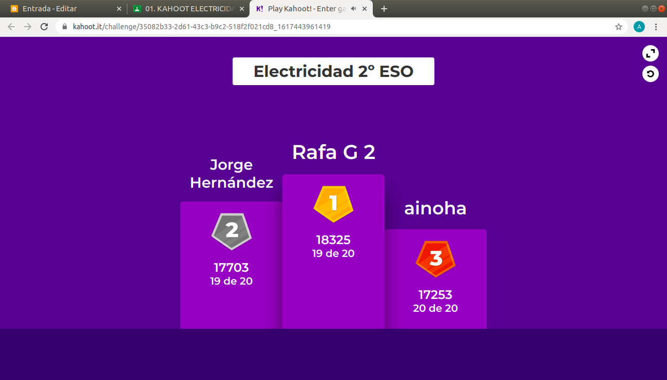 TAREA 22 Kahoot Electricidad