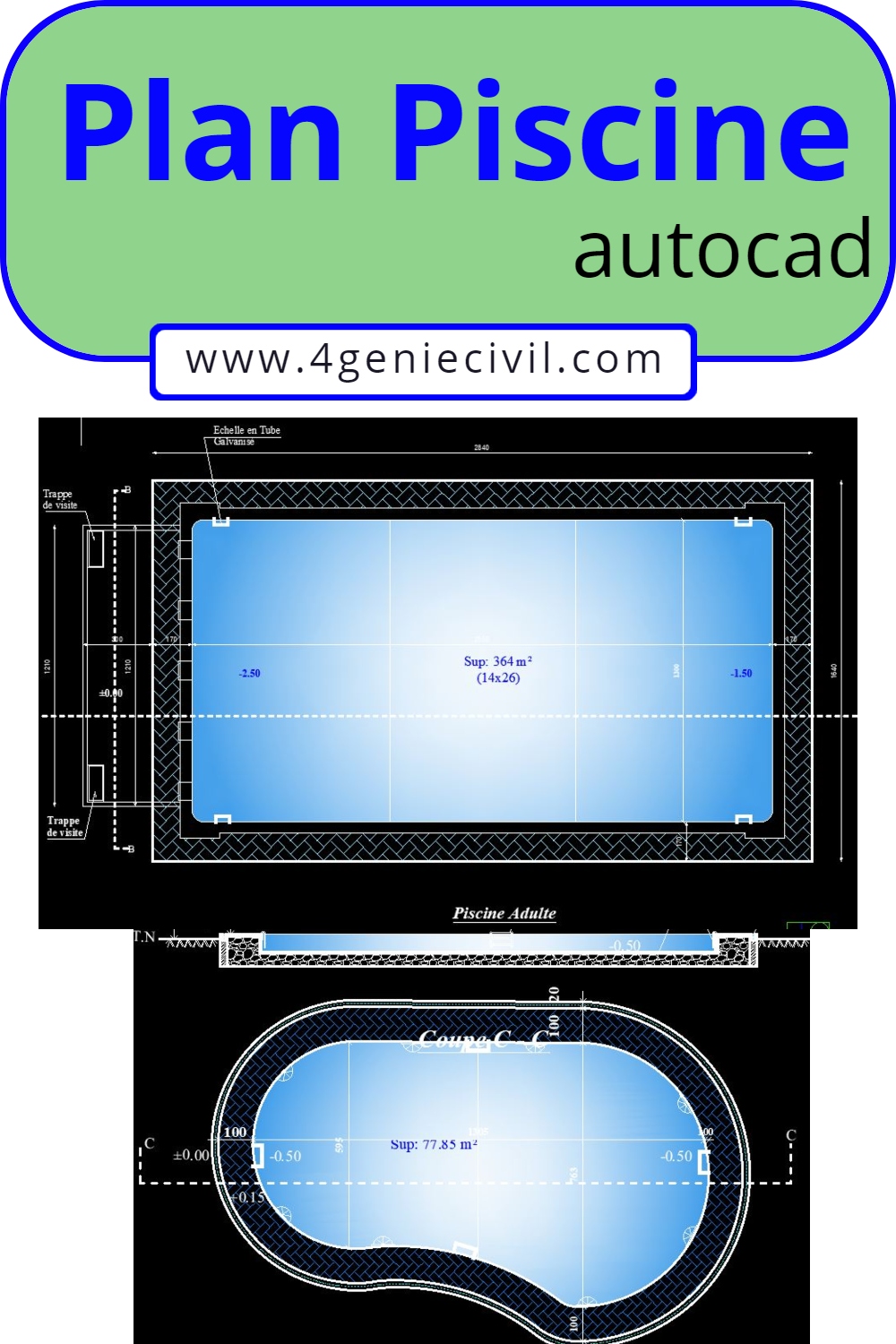 Télécharger plan de piscine dwg