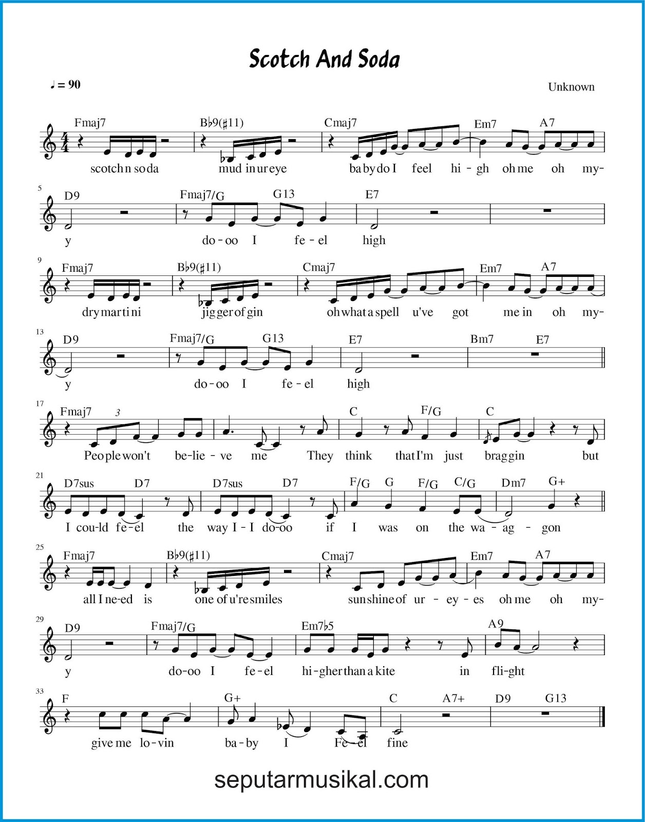Chord Lagu Scotch and Soda SEPUTAR MUSIK