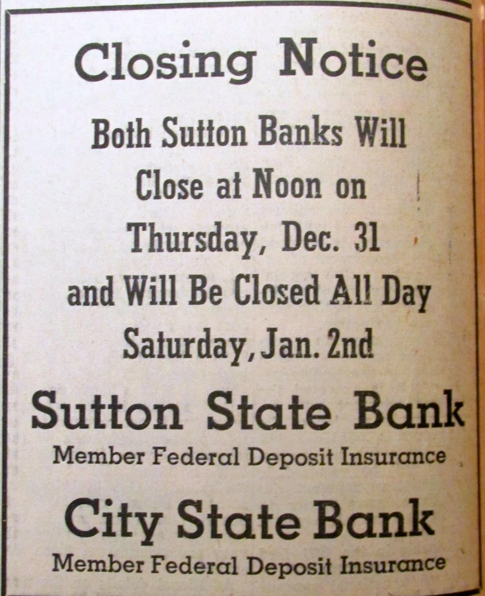 Sutton Nebraska Museum 1970 Sutton Businesses