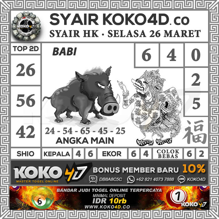 Prediksi Syair Hongkong Hari Selasa Tanggal 26 Maret 2019 Situs Cara