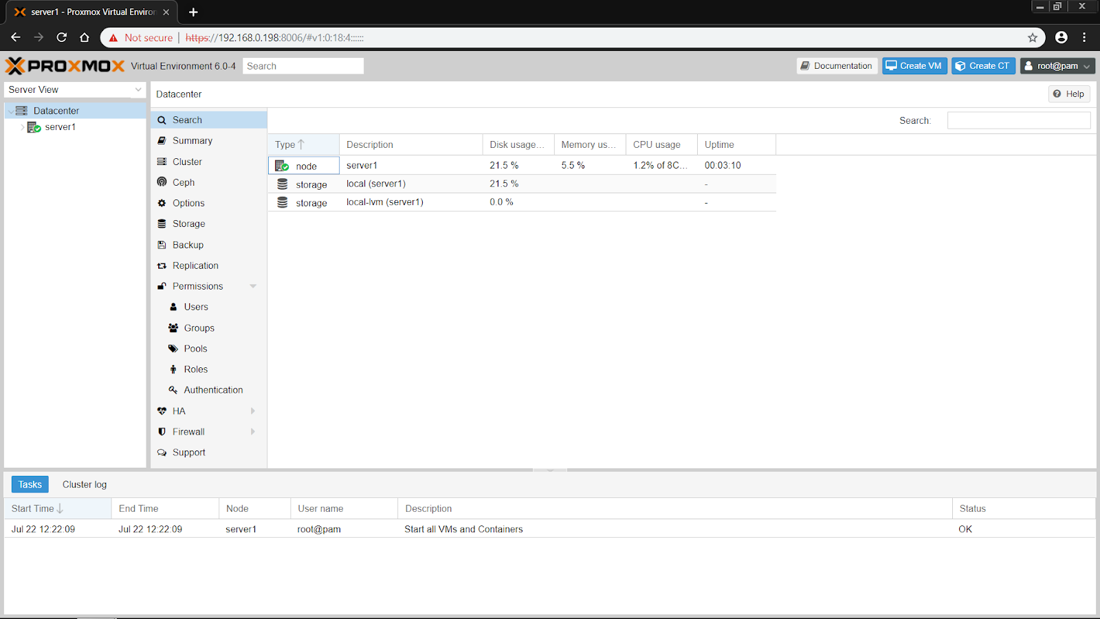 Proxmox: Installation