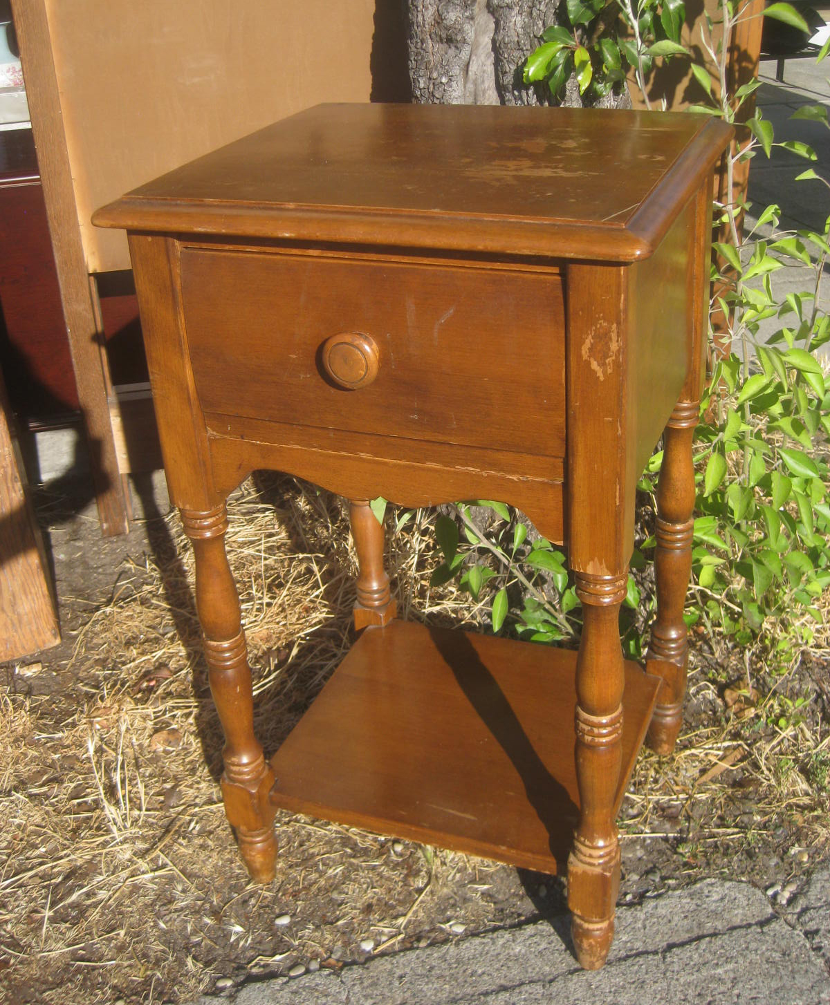 UHURU FURNITURE & COLLECTIBLES SOLD Hefty Wooden Highboy and Night