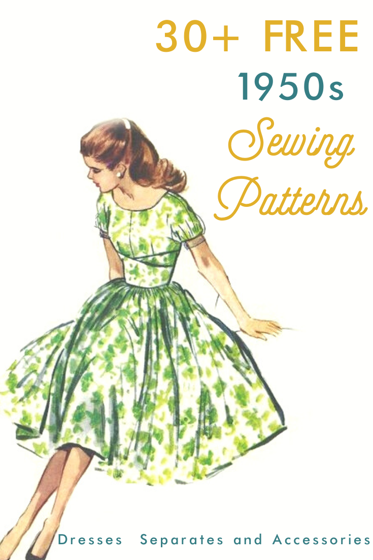 30+ Free 1950s Style Sewing Patterns / Va-Voom Vintage | Vintage ...