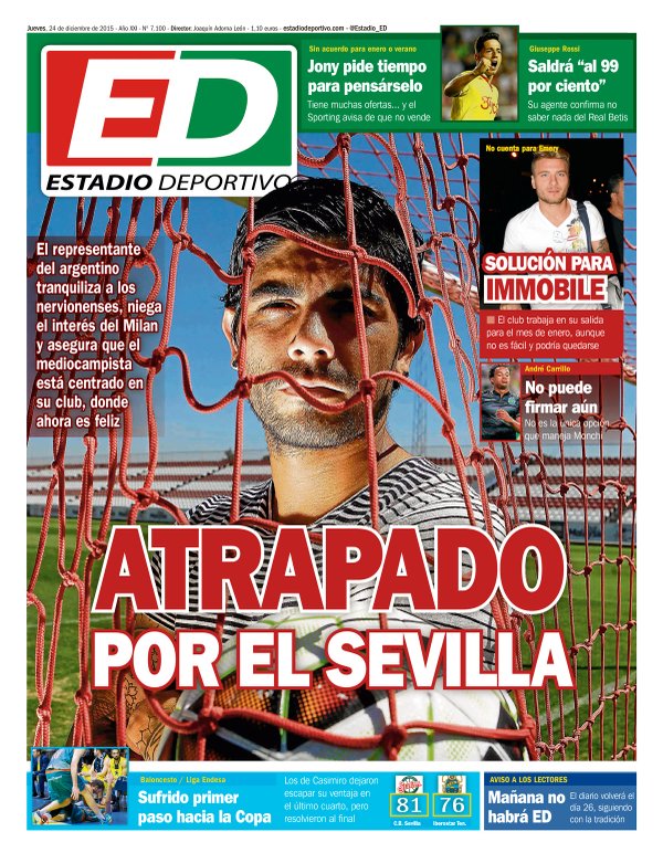 Sevilla, Estadio Deportivo: "Atrapado por el Sevilla"