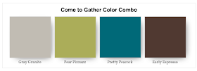 Stampin' Up! Color Combo: Gray Granite, Pear Pizzazz, Pretty Peacock, Early Espresso