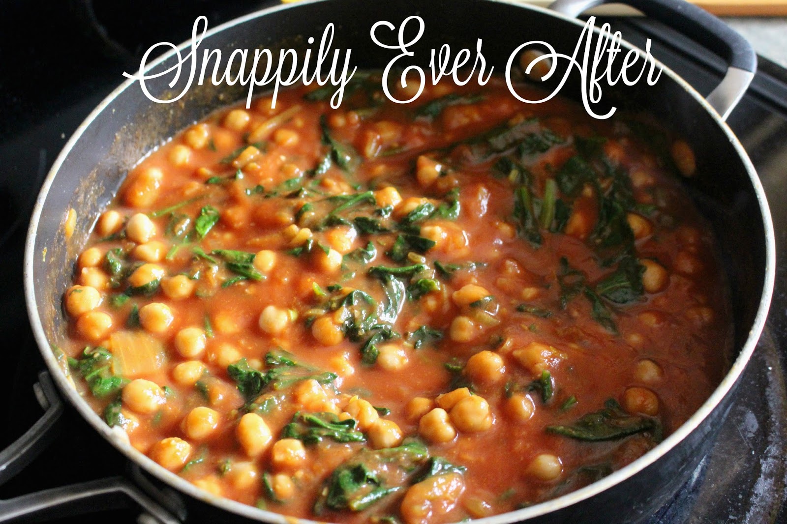 Snappily Ever After: Curried Chickpeas with Spinach