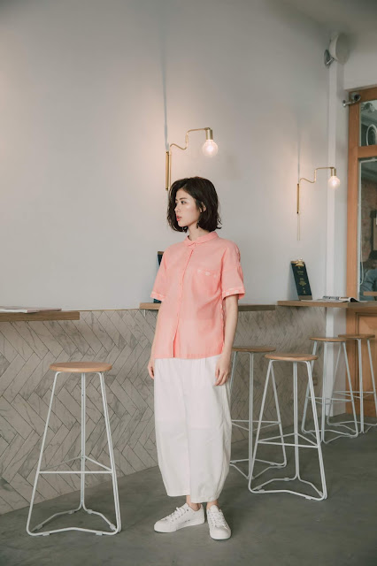 泡泡香檳拼接造型襯衫