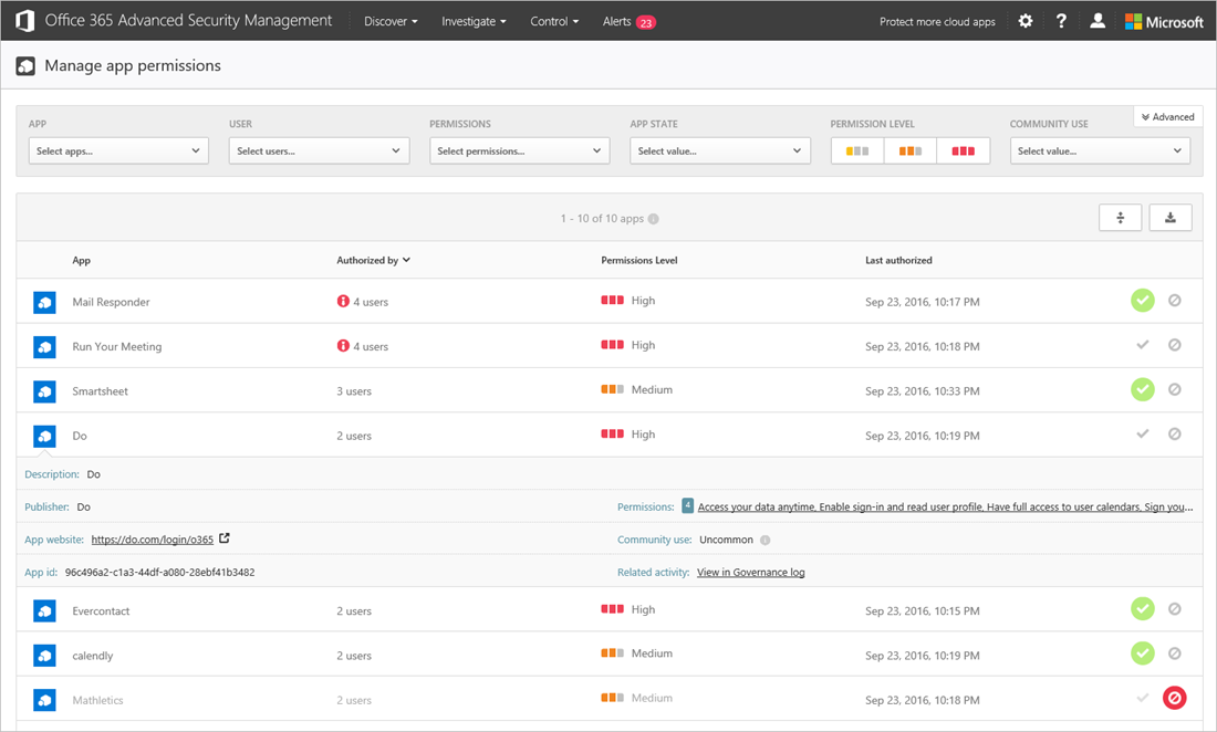 A Static State Office 365 ThirdParty Security App Management