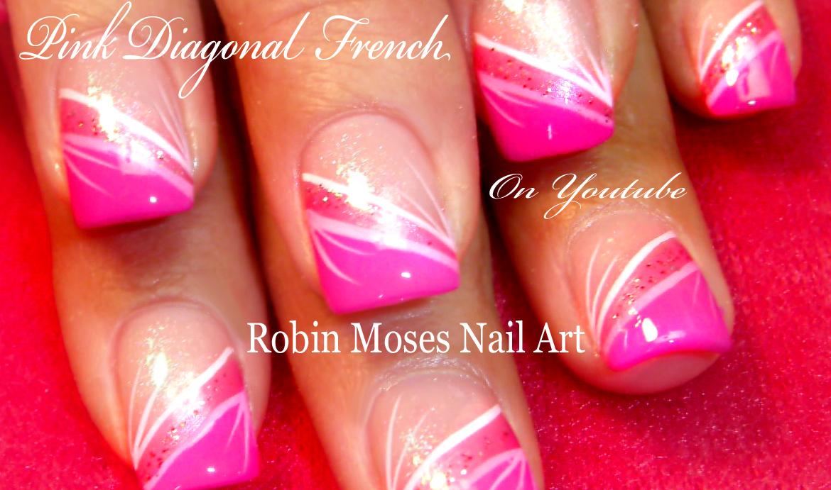 Nail Art by Robin Moses Striped Chevron Tipped Nail Art "how to stripe