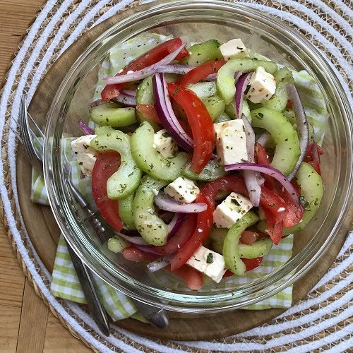 Greenway36: einfacher Gurken-Tomaten-Salat mit Feta