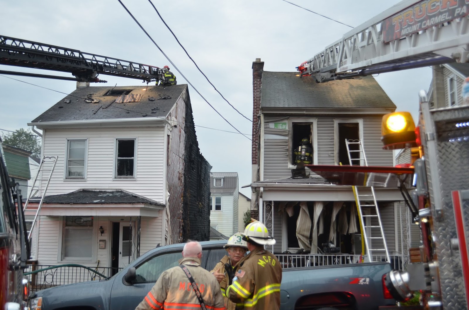 Two Homes Damaged by Fire in Mount Carmel Tuesday Morning