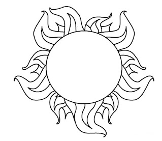 Desenho de sol para colorir