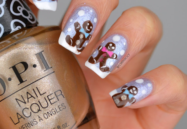 5. Gingerbread Man Nail Art - wide 3