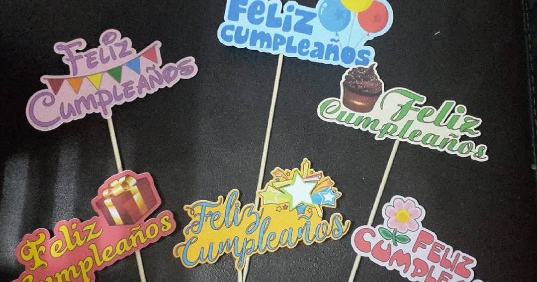 Topper Feliz Cumpleaños Mini Cake Mis Toppers Tus Toppers