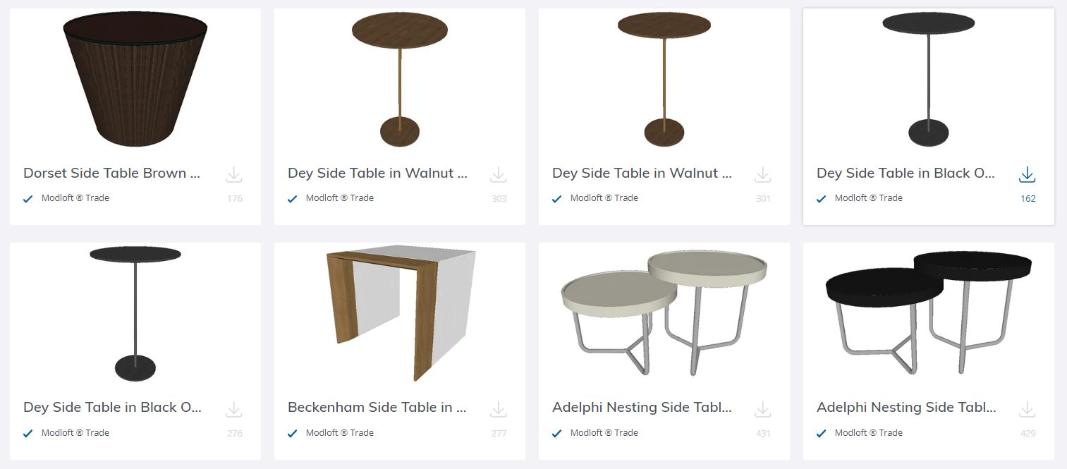 25. Side Table Collection Free Sketchup Model