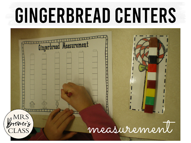 Gingerbread Centers with Math and Literacy Activities for Kindergarten at Christmas