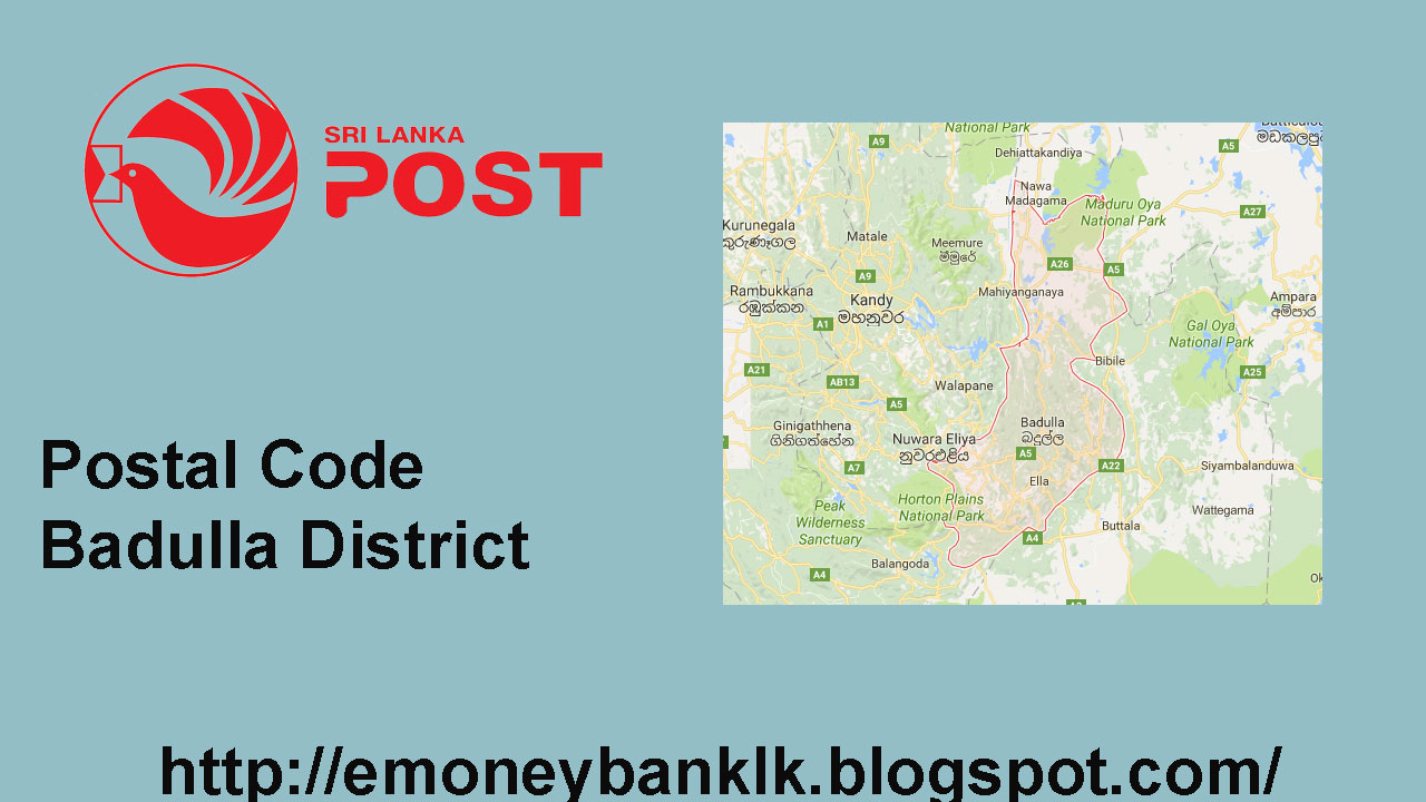 Sri Lanka Badulla District Postal Codes E Money Lanka