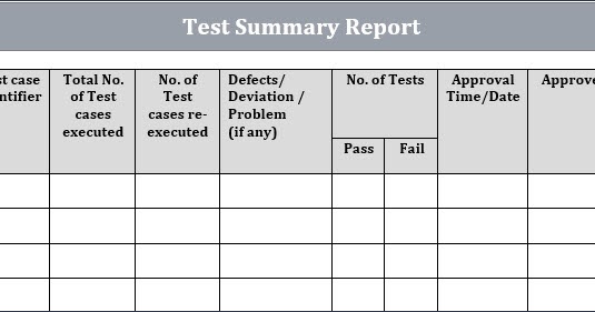 Test Summary Report Template In Excel from 1.bp.blogspot.com