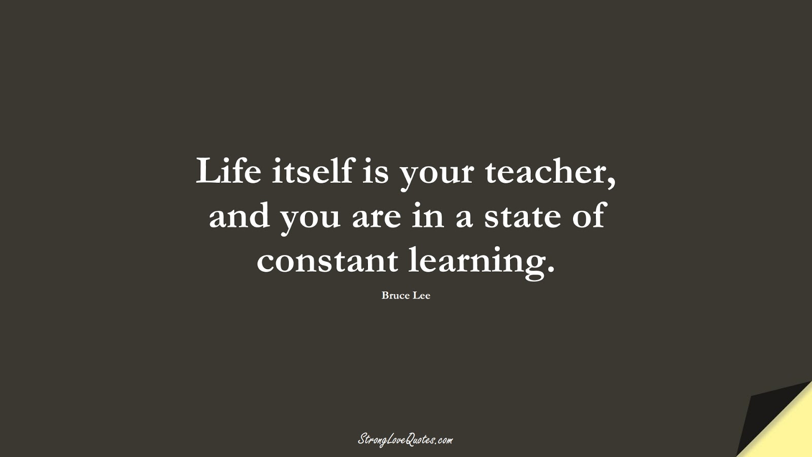 Life itself is your teacher, and you are in a state of constant learning. (Bruce Lee);  #EducationQuotes