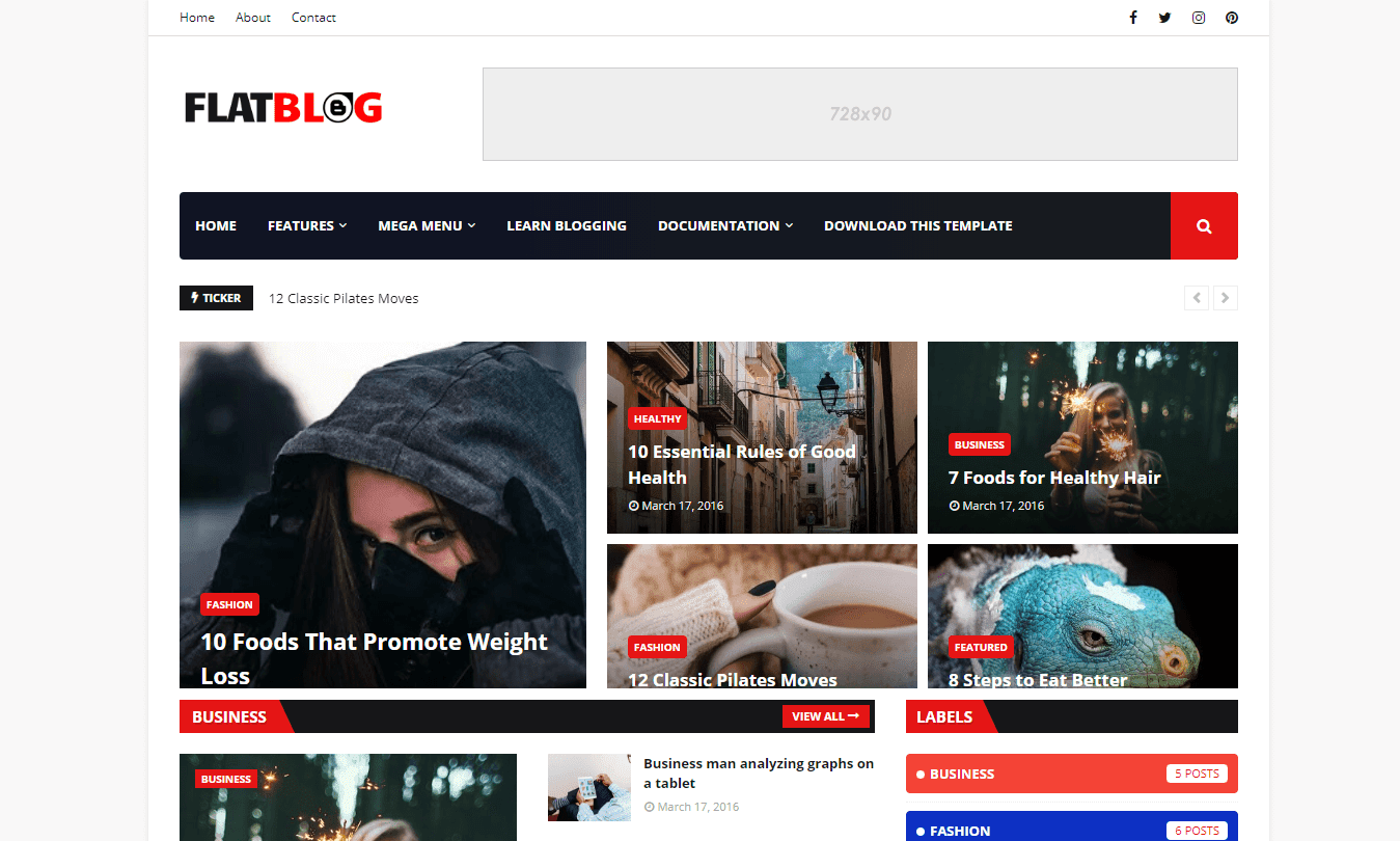 FlatBlog Blogger Template Free Version