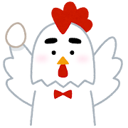卵を持つニワトリのイラスト（酉年・干支）
