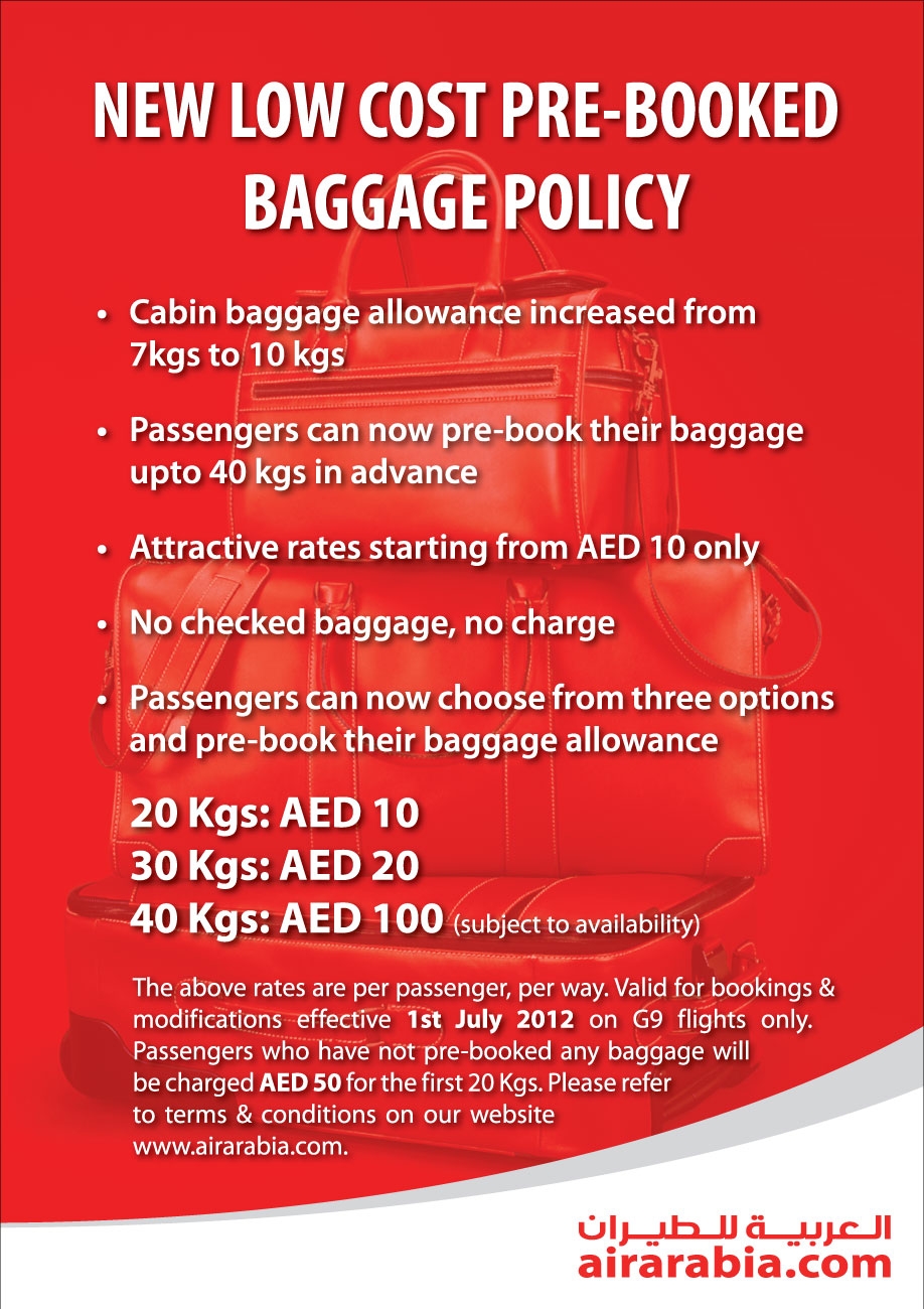 trichyexpress Air Arabia New Baggage Policy