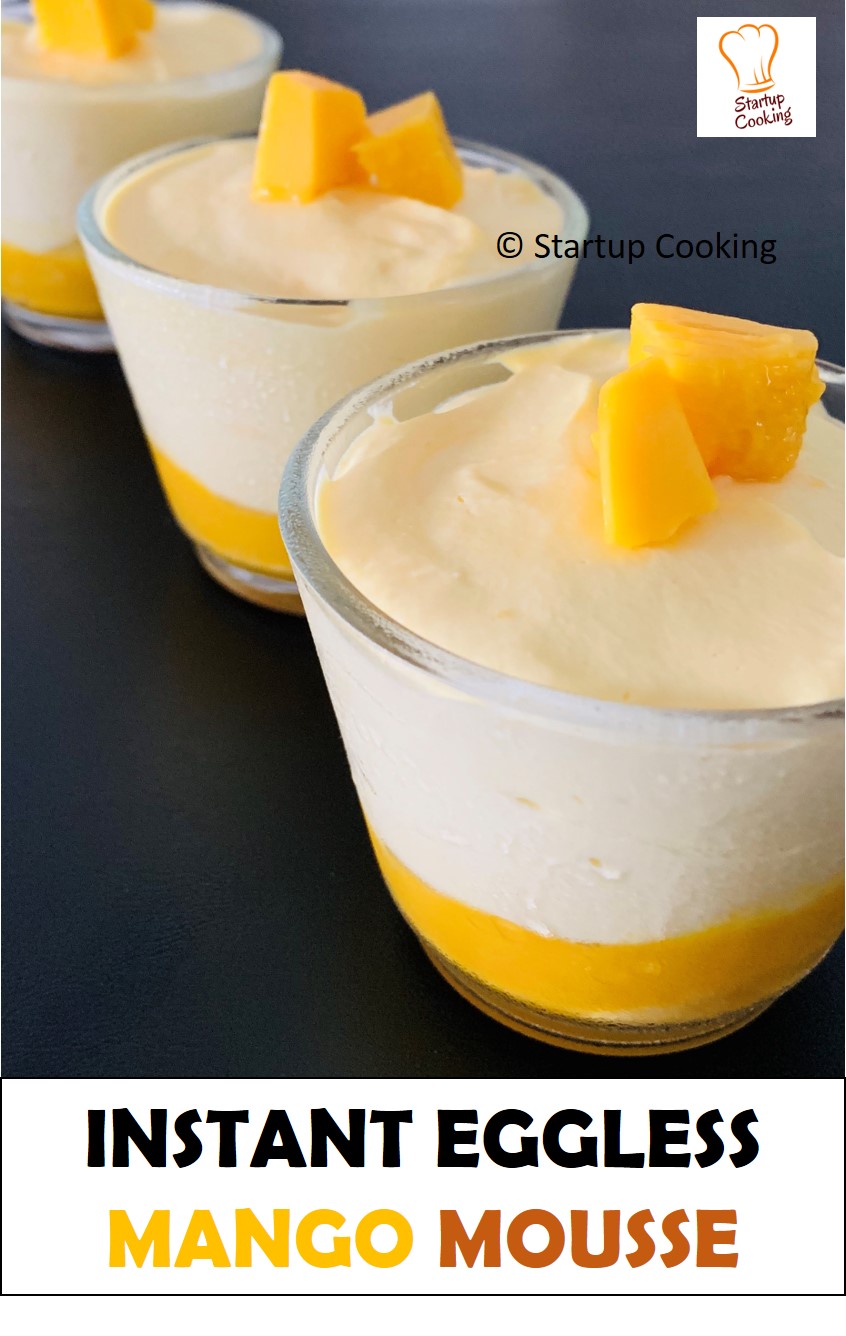 Mango Mousse Recipe |3 Ingredient Mango Mousse| Instant Eggless Mango ...